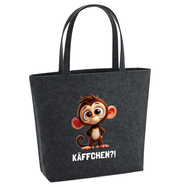 Filz Shopper Käffchen? Affe Äffchen Meme 22 Liter