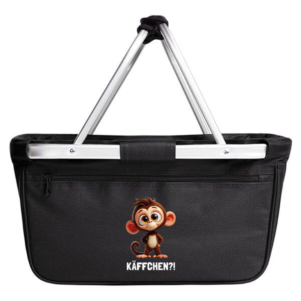 Einkaufskorb faltbar Käffchen? Affe Äffchen Meme 20 Liter Black