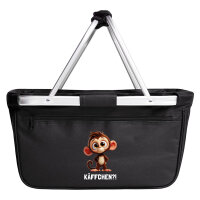 Einkaufskorb faltbar Käffchen? Affe Äffchen Meme 20 Liter Black