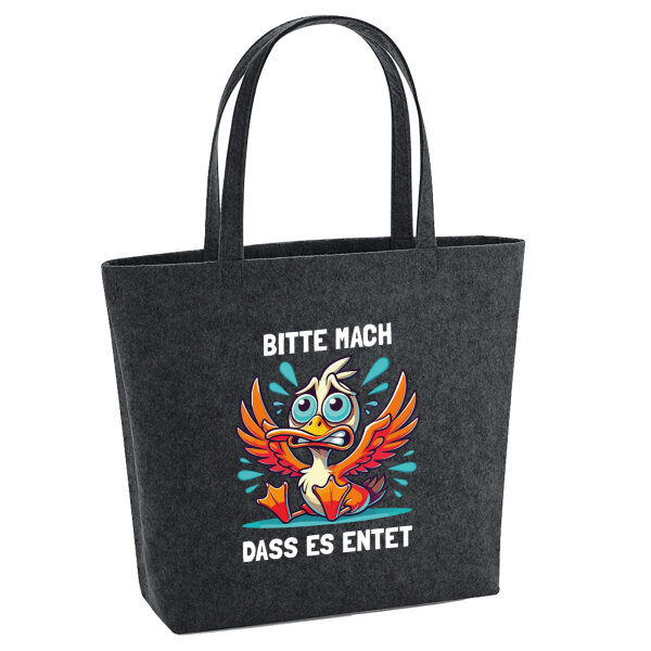 Filz Shopper Bitte mach dass es entet Ente Meme 22 Liter