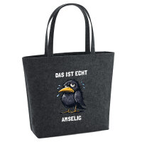 Filz Shopper Das ist echt Amselig Amsel Meme 22 Liter