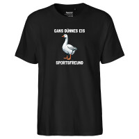 Herren T-Shirt Gans dünnes Eis Sportsfreund Gans Meme