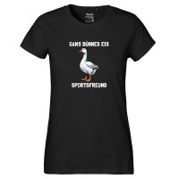 Damen T-Shirt Gans dünnes Eis Sportsfreund Gans Meme