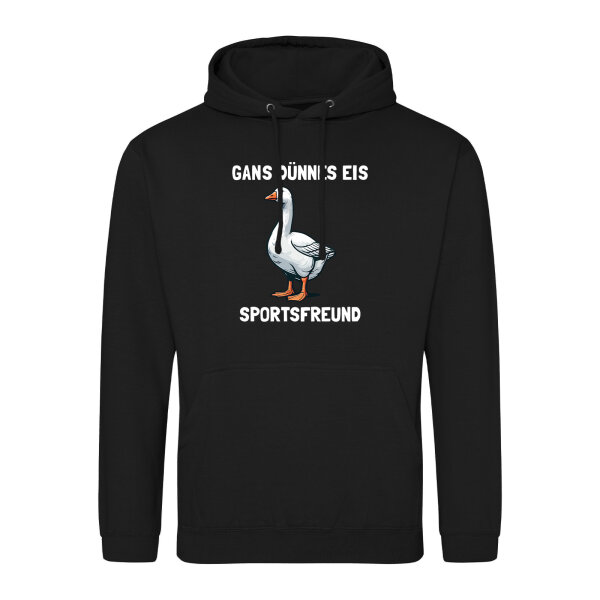 Unisex Hoodie Gans dünnes Eis Sportsfreund Gans Meme