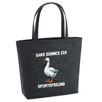 Filz Shopper Gans dünnes Eis Sportsfreund Gans Meme...