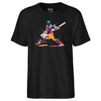 Herren T-Shirt Baseball Spieler bunte Silhouette