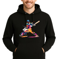 Unisex Hoodie Baseball Spieler bunte Silhouette