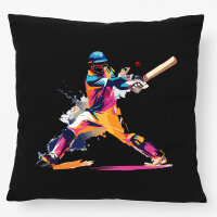 Kissen Baseball Spieler bunte Silhouette 40x40cm