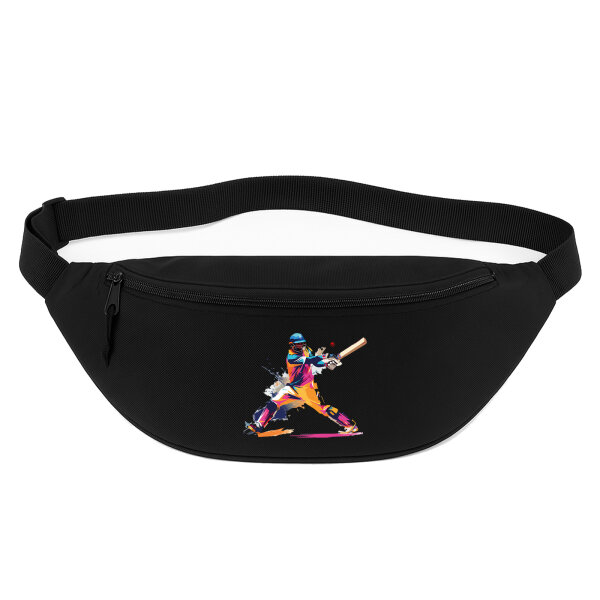 Bauchtasche Baseball Spieler bunte Silhouette 2,5 Liter Black