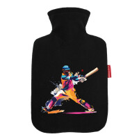 Wärmflasche Baseball Spieler bunte Silhouette