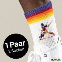 Unisex Socken Baseball Spieler bunte Silhouette Baumwolle