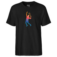 Herren T-Shirt Tennis Spieler bunte Silhouette