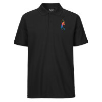 Herren Polo Shirt Tennis Spieler bunte Silhouette