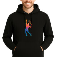 Unisex Hoodie Tennis Spieler bunte Silhouette