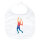 Baby Lätzchen Tennis Spieler bunte Silhouette Klettverschluss