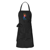 Sch&uuml;rze Tennis Spieler bunte Silhouette mit Taschen