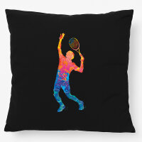 Kissen Tennis Spieler bunte Silhouette 40x40cm