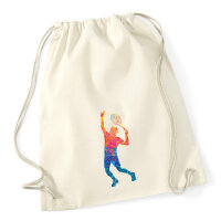 Turnbeutel Tennis Spieler bunte Silhouette 12 Liter