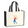 Jutetasche Tennis Spieler bunte Silhouette 21 Liter Black