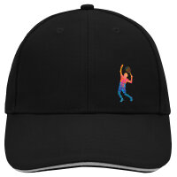 Kappe Tennis Spieler bunte Silhouette