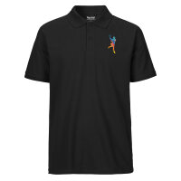 Herren Polo Shirt Tennis Spielerin bunte Silhouette