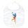 Baby Lätzchen Tennis Spielerin bunte Silhouette Klettverschluss