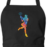 Sch&uuml;rze Tennis Spielerin bunte Silhouette mit...