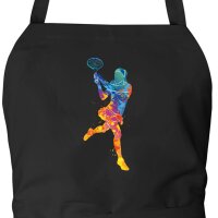 Sch&uuml;rze Tennis Spielerin bunte Silhouette