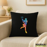 Kissen Tennis Spielerin bunte Silhouette 40x40cm
