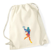 Turnbeutel Tennis Spielerin bunte Silhouette 12 Liter