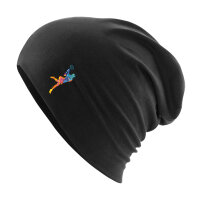 Beanie Tennis Spielerin bunte Silhouette
