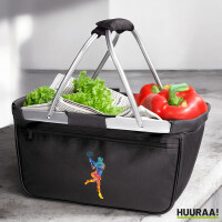 Einkaufskorb faltbar Tennis Spielerin bunte Silhouette 20...