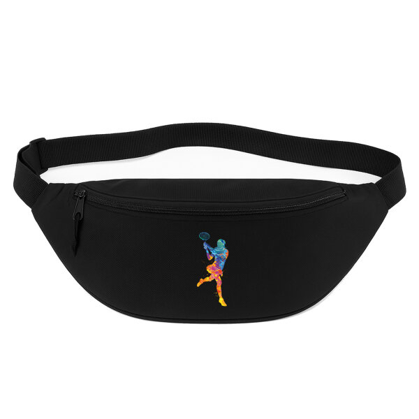 Bauchtasche Tennis Spielerin bunte Silhouette 2,5 Liter Black