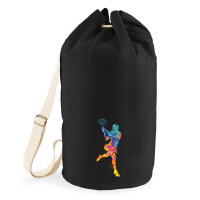 Seesack Tennis Spielerin bunte Silhouette 20 Liter Black