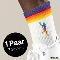 Unisex Socken Tennis Spielerin bunte Silhouette Baumwolle