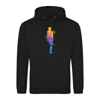 Unisex Hoodie Baseball Pitcher bunte Silhouette