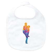 Baby Lätzchen Baseball Pitcher bunte Silhouette...