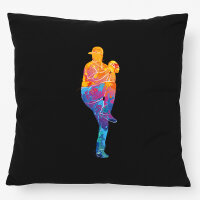 Kissen Baseball Pitcher bunte Silhouette 40x40cm