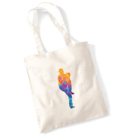 Jutebeutel Baseball Pitcher bunte Silhouette 10 Liter