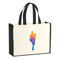 Jutetasche Baseball Pitcher bunte Silhouette 21 Liter Black