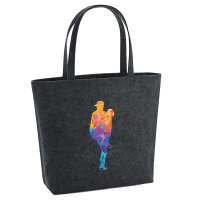 Filz Shopper Baseball Pitcher bunte Silhouette 22 Liter