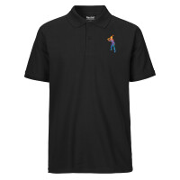 Herren Polo Shirt Baseball Batter Spieler bunte Silhouette