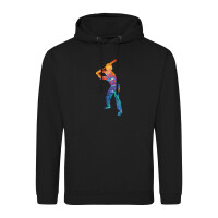 Unisex Hoodie Baseball Batter Spieler bunte Silhouette