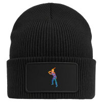 Beanie mit Patch Baseball Batter Spieler bunte Silhouette...