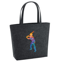 Filz Shopper Baseball Batter Spieler bunte Silhouette 22...