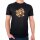 Herren T-Shirt Baseballhandschuh und Ball Spieler bunte Silhouette