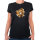 Damen T-Shirt Baseballhandschuh und Ball Spieler bunte Silhouette