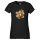 Damen T-Shirt Baseballhandschuh und Ball Spieler bunte Silhouette