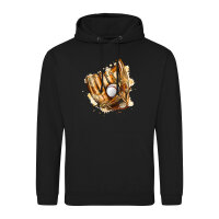 Unisex Hoodie Baseballhandschuh und Ball Spieler bunte...