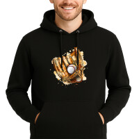 Unisex Hoodie Baseballhandschuh und Ball Spieler bunte...